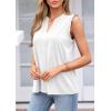 imagePRETTYGARDEN Sleeveless Tops for Women 2026 Summer Dressy Tank Tops Cute V Neck Ruffle Blouses Spring Work Office ShirtsWhite