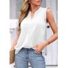 imagePRETTYGARDEN Sleeveless Tops for Women 2026 Summer Dressy Tank Tops Cute V Neck Ruffle Blouses Spring Work Office ShirtsWhite