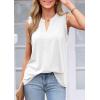 imagePRETTYGARDEN Sleeveless Tops for Women 2026 Summer Dressy Tank Tops Cute V Neck Ruffle Blouses Spring Work Office ShirtsWhite