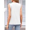 imagePRETTYGARDEN Sleeveless Tops for Women 2026 Summer Dressy Tank Tops Cute V Neck Ruffle Blouses Spring Work Office ShirtsWhite