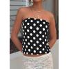 imagePRETTYGARDEN Strapless Tube Tops for Women 2026 Summer Sleeveless Backless Polka Dot Going Out Top Bandeau Cute Y2k ShirtDot Black White