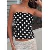 imagePRETTYGARDEN Strapless Tube Tops for Women 2026 Summer Sleeveless Backless Polka Dot Going Out Top Bandeau Cute Y2k ShirtDot Black White
