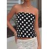 imagePRETTYGARDEN Strapless Tube Tops for Women 2026 Summer Sleeveless Backless Polka Dot Going Out Top Bandeau Cute Y2k ShirtDot Black White