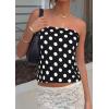 imagePRETTYGARDEN Strapless Tube Tops for Women 2026 Summer Sleeveless Backless Polka Dot Going Out Top Bandeau Cute Y2k ShirtDot Black White