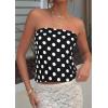 imagePRETTYGARDEN Strapless Tube Tops for Women 2026 Summer Sleeveless Backless Polka Dot Going Out Top Bandeau Cute Y2k ShirtDot Black White
