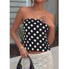 imagePRETTYGARDEN Strapless Tube Tops for Women 2026 Summer Sleeveless Backless Polka Dot Going Out Top Bandeau Cute Y2k ShirtDot Black White