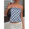 imagePRETTYGARDEN Strapless Tube Tops for Women 2026 Summer Sleeveless Backless Polka Dot Going Out Top Bandeau Cute Y2k ShirtDot Blue Black