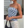 imagePRETTYGARDEN Strapless Tube Tops for Women 2026 Summer Sleeveless Backless Polka Dot Going Out Top Bandeau Cute Y2k ShirtDot Blue Black