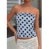imagePRETTYGARDEN Strapless Tube Tops for Women 2026 Summer Sleeveless Backless Polka Dot Going Out Top Bandeau Cute Y2k ShirtDot Blue Black