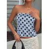 imagePRETTYGARDEN Strapless Tube Tops for Women 2026 Summer Sleeveless Backless Polka Dot Going Out Top Bandeau Cute Y2k ShirtDot Blue Black