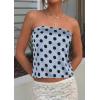 imagePRETTYGARDEN Strapless Tube Tops for Women 2026 Summer Sleeveless Backless Polka Dot Going Out Top Bandeau Cute Y2k ShirtDot Blue Black