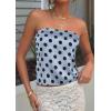 imagePRETTYGARDEN Strapless Tube Tops for Women 2026 Summer Sleeveless Backless Polka Dot Going Out Top Bandeau Cute Y2k ShirtDot Blue Black