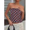 imagePRETTYGARDEN Strapless Tube Tops for Women 2026 Summer Sleeveless Backless Polka Dot Going Out Top Bandeau Cute Y2k ShirtDot Brown Blue