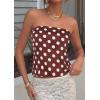 imagePRETTYGARDEN Strapless Tube Tops for Women 2026 Summer Sleeveless Backless Polka Dot Going Out Top Bandeau Cute Y2k ShirtDot Brown White