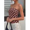 imagePRETTYGARDEN Strapless Tube Tops for Women 2026 Summer Sleeveless Backless Polka Dot Going Out Top Bandeau Cute Y2k ShirtDot Brown White