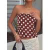 imagePRETTYGARDEN Strapless Tube Tops for Women 2026 Summer Sleeveless Backless Polka Dot Going Out Top Bandeau Cute Y2k ShirtDot Brown White