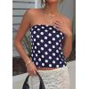 imagePRETTYGARDEN Strapless Tube Tops for Women 2026 Summer Sleeveless Backless Polka Dot Going Out Top Bandeau Cute Y2k ShirtDot Dark Blue White