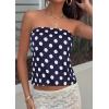 imagePRETTYGARDEN Strapless Tube Tops for Women 2026 Summer Sleeveless Backless Polka Dot Going Out Top Bandeau Cute Y2k ShirtDot Dark Blue White