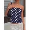 imagePRETTYGARDEN Strapless Tube Tops for Women 2026 Summer Sleeveless Backless Polka Dot Going Out Top Bandeau Cute Y2k ShirtDot Dark Blue White