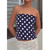 imagePRETTYGARDEN Strapless Tube Tops for Women 2026 Summer Sleeveless Backless Polka Dot Going Out Top Bandeau Cute Y2k ShirtDot Dark Blue White