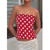 imagePRETTYGARDEN Strapless Tube Tops for Women 2026 Summer Sleeveless Backless Polka Dot Going Out Top Bandeau Cute Y2k ShirtDot Red White
