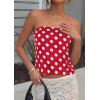 imagePRETTYGARDEN Strapless Tube Tops for Women 2026 Summer Sleeveless Backless Polka Dot Going Out Top Bandeau Cute Y2k ShirtDot Red White