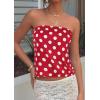 imagePRETTYGARDEN Strapless Tube Tops for Women 2026 Summer Sleeveless Backless Polka Dot Going Out Top Bandeau Cute Y2k ShirtDot Red White
