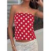 imagePRETTYGARDEN Strapless Tube Tops for Women 2026 Summer Sleeveless Backless Polka Dot Going Out Top Bandeau Cute Y2k ShirtDot Red White