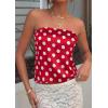 imagePRETTYGARDEN Strapless Tube Tops for Women 2026 Summer Sleeveless Backless Polka Dot Going Out Top Bandeau Cute Y2k ShirtDot Red White