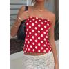 imagePRETTYGARDEN Strapless Tube Tops for Women 2026 Summer Sleeveless Backless Polka Dot Going Out Top Bandeau Cute Y2k ShirtDot Red White