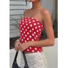 imagePRETTYGARDEN Strapless Tube Tops for Women 2026 Summer Sleeveless Backless Polka Dot Going Out Top Bandeau Cute Y2k ShirtDot Red White
