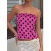 imagePRETTYGARDEN Strapless Tube Tops for Women 2026 Summer Sleeveless Backless Polka Dot Going Out Top Bandeau Cute Y2k ShirtDot Rose Red Black
