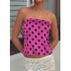 imagePRETTYGARDEN Strapless Tube Tops for Women 2026 Summer Sleeveless Backless Polka Dot Going Out Top Bandeau Cute Y2k ShirtDot Rose Red Black