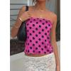imagePRETTYGARDEN Strapless Tube Tops for Women 2026 Summer Sleeveless Backless Polka Dot Going Out Top Bandeau Cute Y2k ShirtDot Rose Red Black
