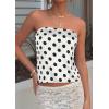 imagePRETTYGARDEN Strapless Tube Tops for Women 2026 Summer Sleeveless Backless Polka Dot Going Out Top Bandeau Cute Y2k ShirtDot White Black