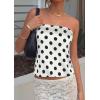 imagePRETTYGARDEN Strapless Tube Tops for Women 2026 Summer Sleeveless Backless Polka Dot Going Out Top Bandeau Cute Y2k ShirtDot White Black