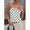 imagePRETTYGARDEN Strapless Tube Tops for Women 2026 Summer Sleeveless Backless Polka Dot Going Out Top Bandeau Cute Y2k ShirtDot White Black