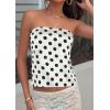 imagePRETTYGARDEN Strapless Tube Tops for Women 2026 Summer Sleeveless Backless Polka Dot Going Out Top Bandeau Cute Y2k ShirtDot White Black