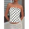 imagePRETTYGARDEN Strapless Tube Tops for Women 2026 Summer Sleeveless Backless Polka Dot Going Out Top Bandeau Cute Y2k ShirtDot White Black