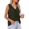 imagePRETTYGARDEN Tank Tops for Women 2026 Summer Fashion Sleeveless Ruffle Button Swiss Dot Dressy Casual Blouses Work ShirtsArmy Green