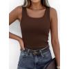 imagePRETTYGARDEN Tank Tops for Women 2026 Summer Sleeveless Scoop Neck Ribbed Tops Cute Spring Casual Fitted Basic Cami ShirtsBrown
