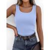 imagePRETTYGARDEN Tank Tops for Women 2026 Summer Sleeveless Scoop Neck Ribbed Tops Cute Spring Casual Fitted Basic Cami ShirtsLight Blue