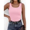 imagePRETTYGARDEN Tank Tops for Women 2026 Summer Sleeveless Scoop Neck Ribbed Tops Cute Spring Casual Fitted Basic Cami ShirtsPink