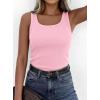 imagePRETTYGARDEN Tank Tops for Women 2026 Summer Sleeveless Scoop Neck Ribbed Tops Cute Spring Casual Fitted Basic Cami ShirtsPink