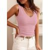 imagePRETTYGARDEN V Neck Tank Tops for Women Summer Outfits 2026 Ribbed Knit Shirts Casual Basic Tees Sleeveless Camisole VestPink