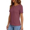 imagePRETTYGARDEN Waffle Knit Tops for Women Short Sleeve Henley Shirts 2026 Summer Blouses Dressy Casual Spring Fashion ClothesMauve