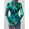 imagePRETTYGARDEN Women Button Down Floral Shirts 2026 Fall Trendy Long Sleeve V Neck Mesh Boho Blouse Spring Tops Date OutfitsFloral Blue Green