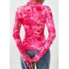 imagePRETTYGARDEN Women Button Down Floral Shirts 2026 Fall Trendy Long Sleeve V Neck Mesh Boho Blouse Spring Tops Date OutfitsFloral Pink