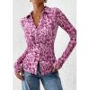 imagePRETTYGARDEN Women Button Down Floral Shirts 2026 Fall Trendy Long Sleeve V Neck Mesh Boho Blouse Spring Tops Date OutfitsLeopard Purple