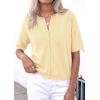 imagePRETTYGARDEN Women Spring Short Sleeve Cardigan Sweaters Button Down Knit Shirt Blouse Dressy Casual Tops 2026 Summer OutfitsBeige Yellow